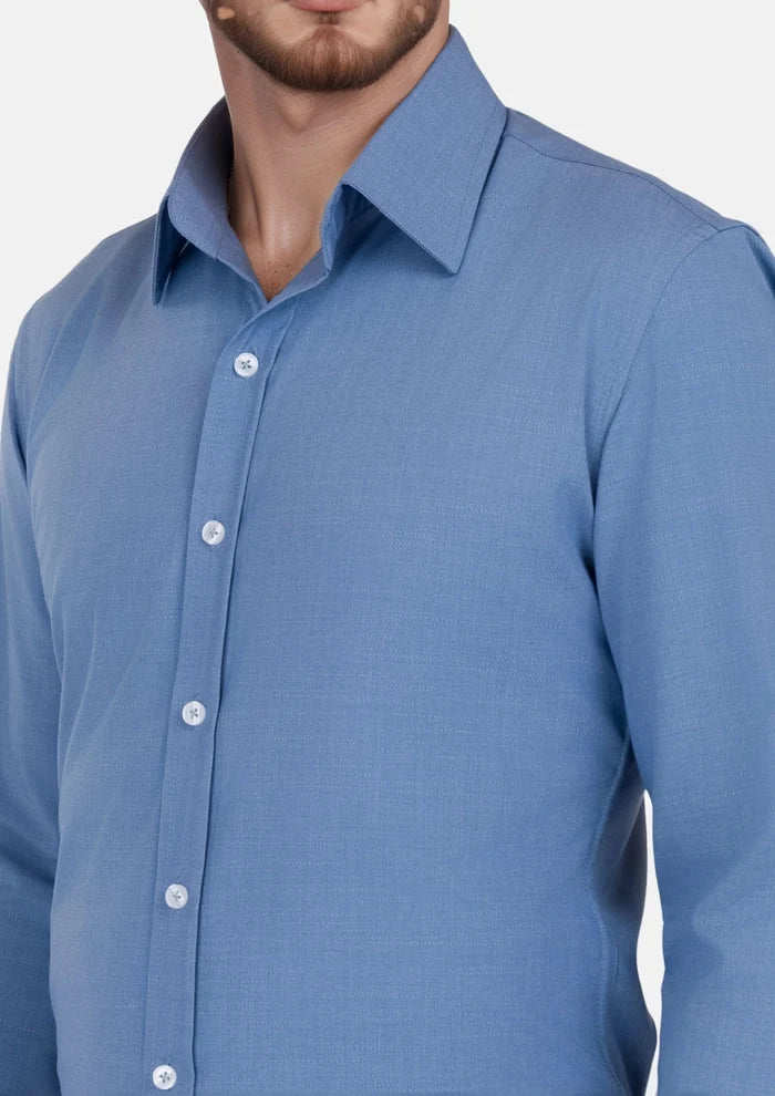 Cornflower Blue Aloe Shirt - SARTORO