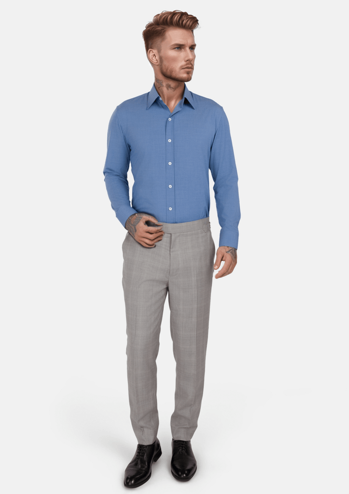 Cornflower Blue Aloe Shirt - SARTORO