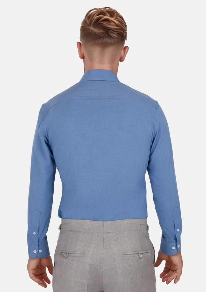 Cornflower Blue Aloe Shirt - SARTORO