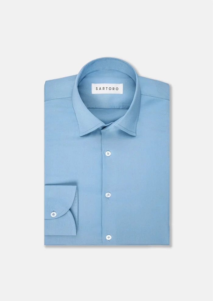 Light Blue Steel Bamboo Shirt - SARTORO