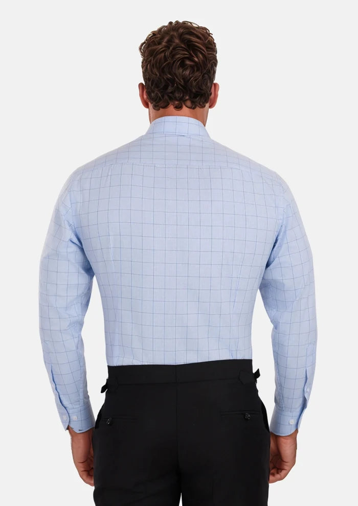 Blue Prince of Whales Check Shirt - SARTORO