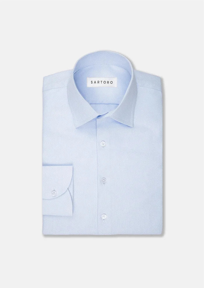 Light Blue Diamond Weave Shirt - SARTORO