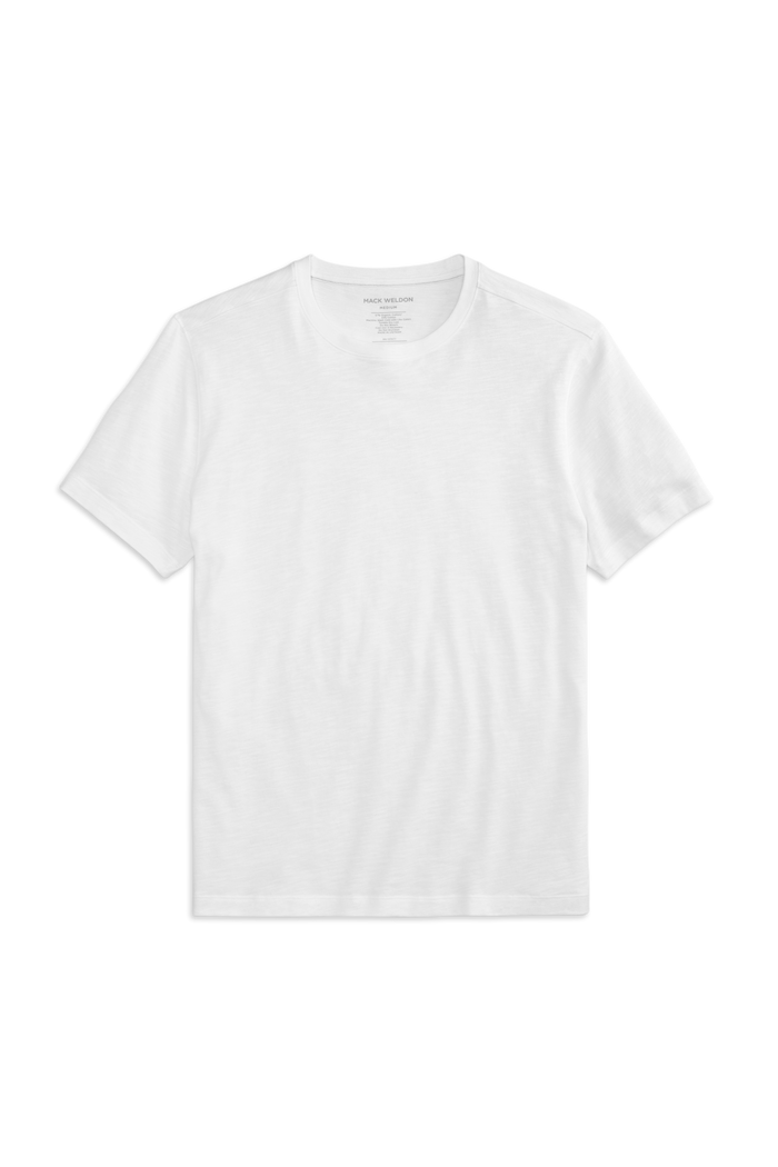 Front view of Slub Crew Neck T-Shirt in Bright White