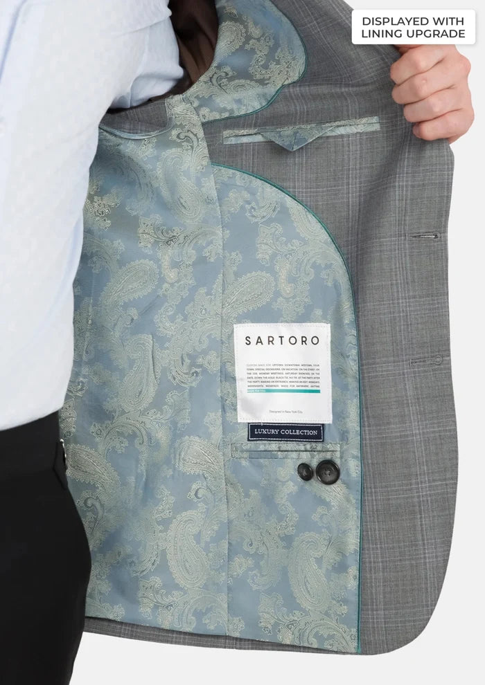 Smoke Grey Checked Astor Jacket - SARTORO