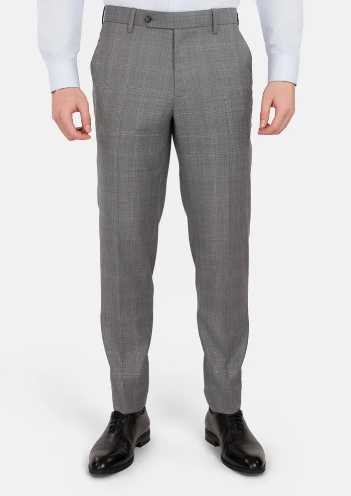 Smoke Grey Checked Pants - SARTORO