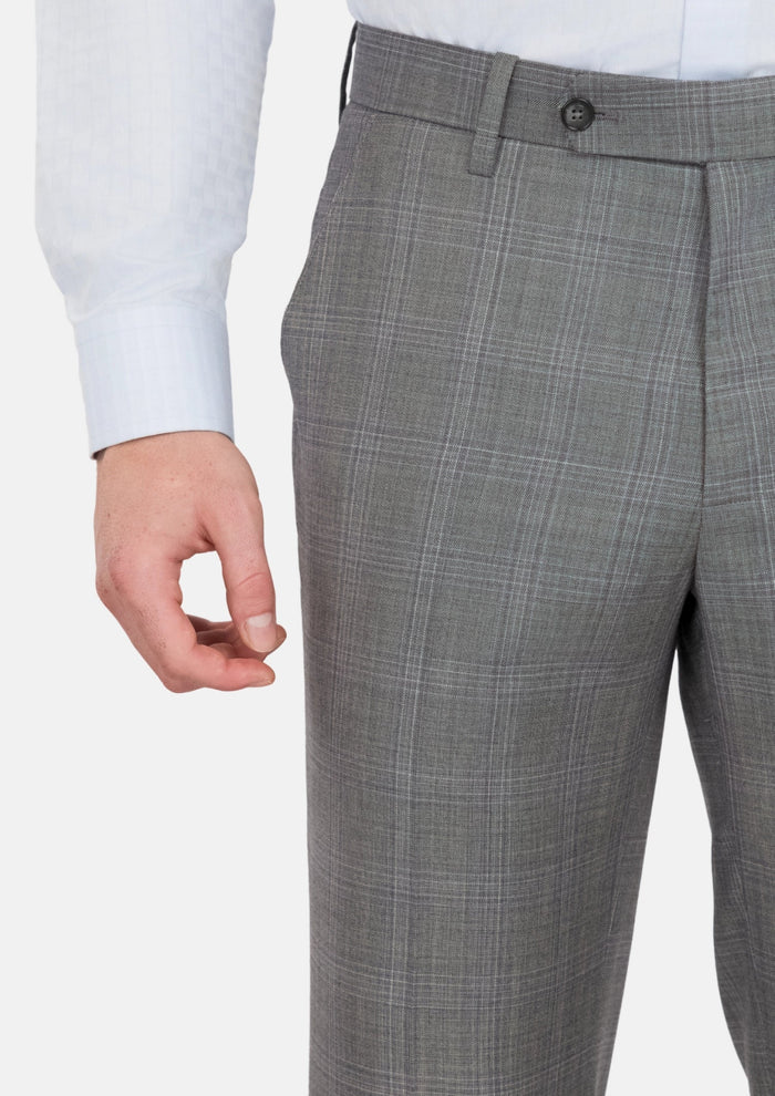 Smoke Grey Checked Pants - SARTORO
