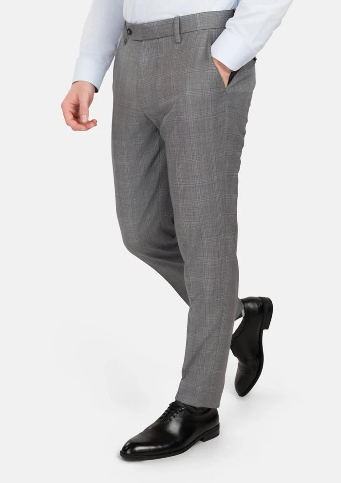 Smoke Grey Checked Pants - SARTORO