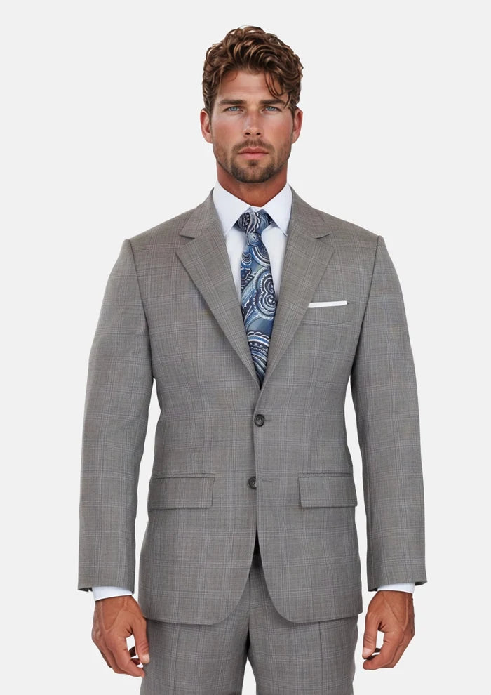 Smoke Grey Checked Astor Suit - SARTORO