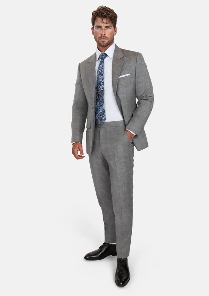 Smoke Grey Checked Astor Suit - SARTORO
