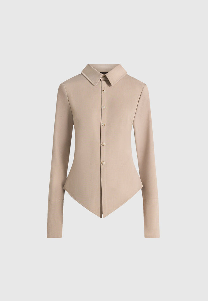 sonia-tailored-cinch-shirt-beige