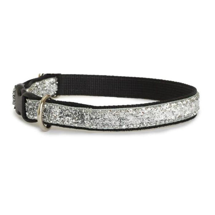 Sparkle Dog Collar Black Hybrid Black and Brushed Brass Buckle