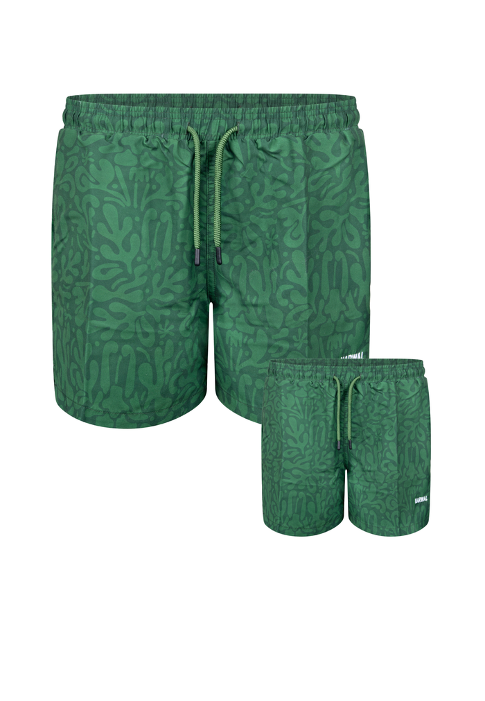 Splash Green Father & Son Swim Trunks