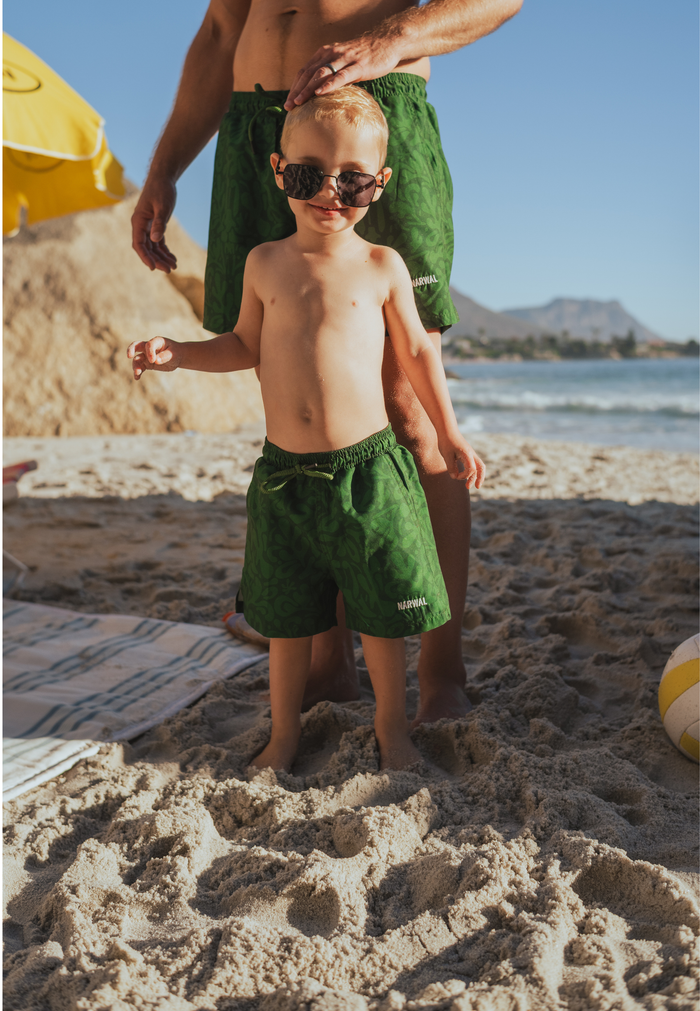 Splash Green Father & Son Swim Trunks
