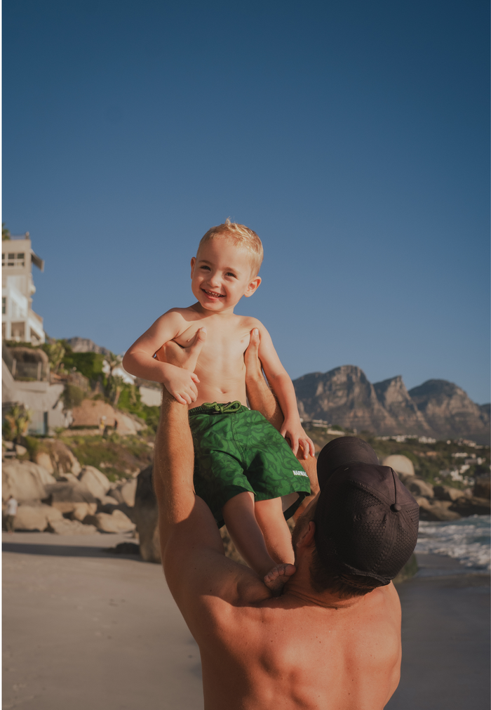Splash Green Father & Son Swim Trunks