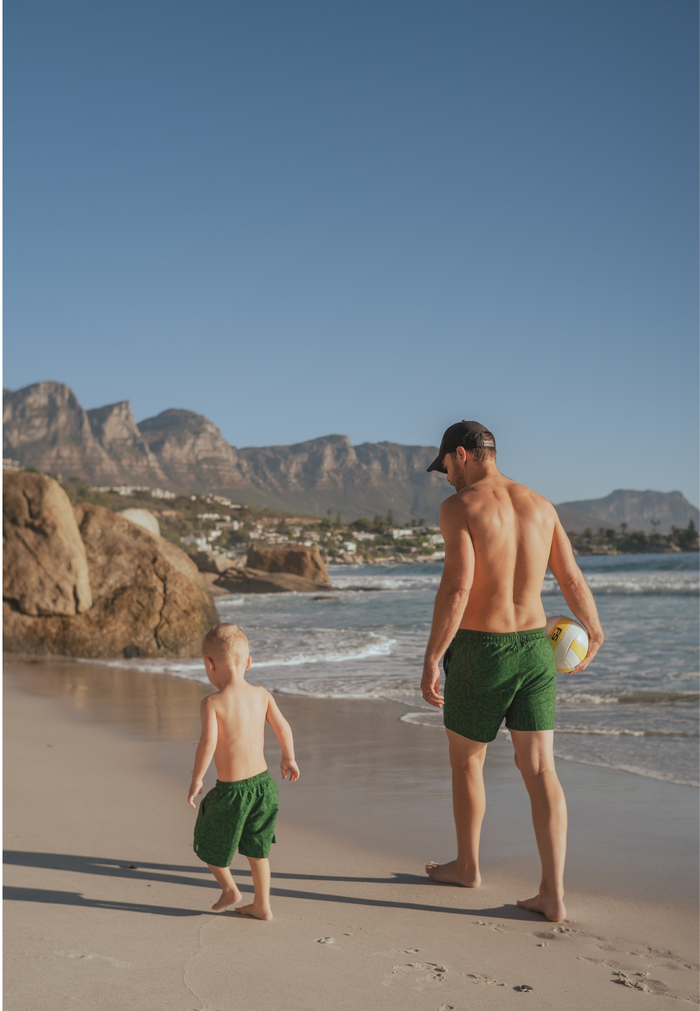 Splash Green Father & Son Swim Trunks