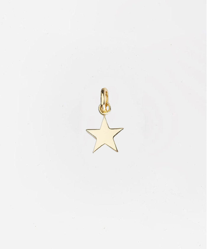 Gold star pendant hat charm on a light gray background #color_gold