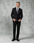 Stark Virgin Wool Twill Suit Black