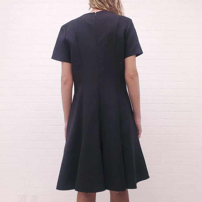 STELLA MCCARTNEY FLARED BOTTOM BLACK DRESS - SIZE 44