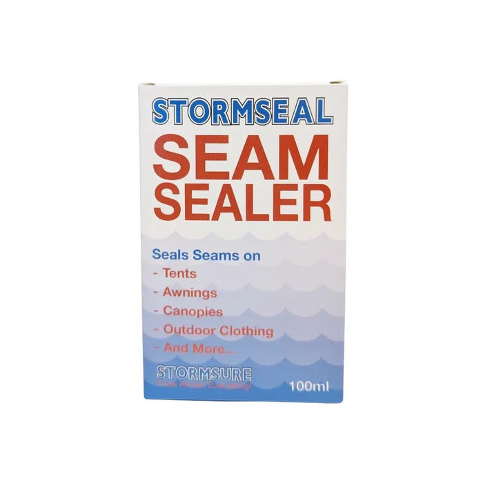 Stormseal Emergency Fabric Waterproof Seam Sealer 100ml packaging front on a white background