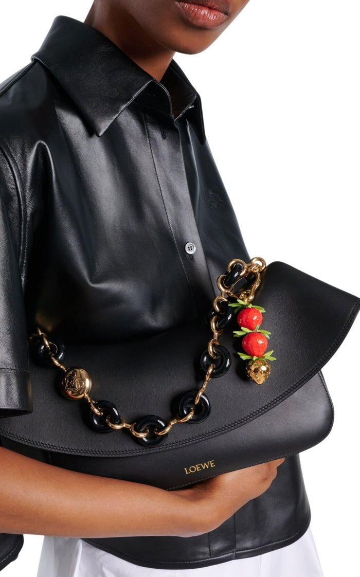 Loewe Strawberry Bag Charm Red Gold
