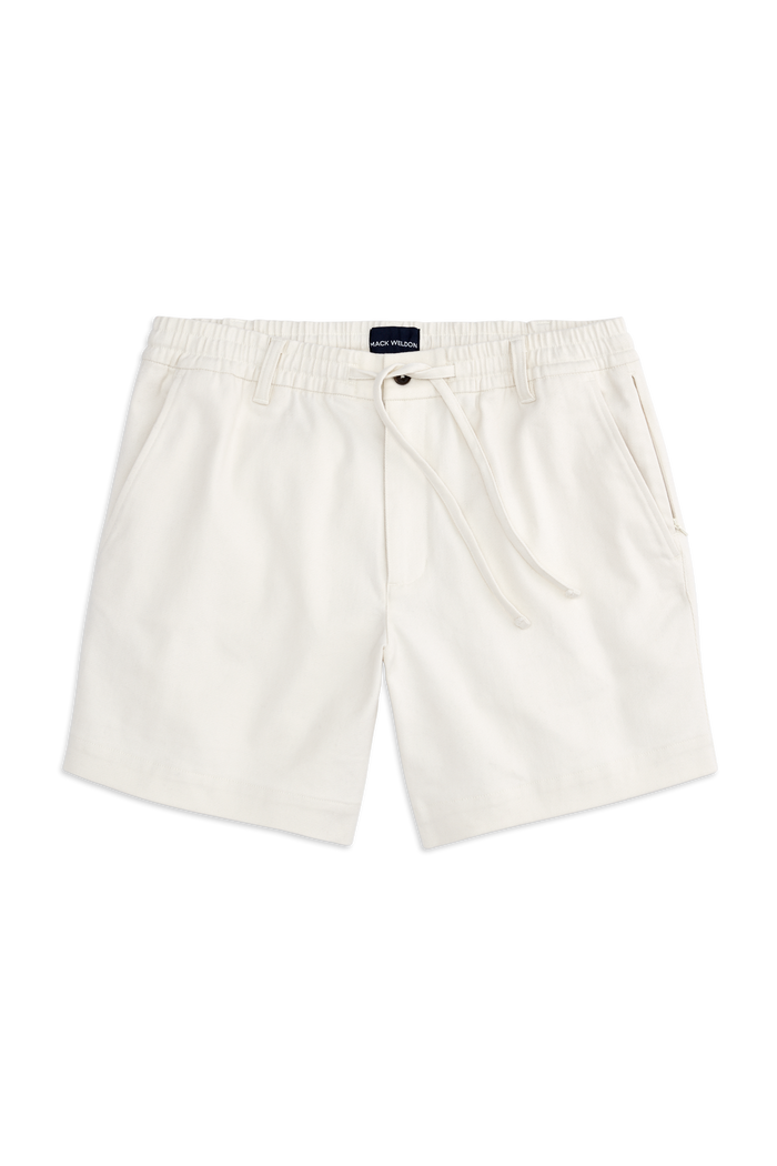 Front view of Stretch Twill Drawstring Chino Short in Froth