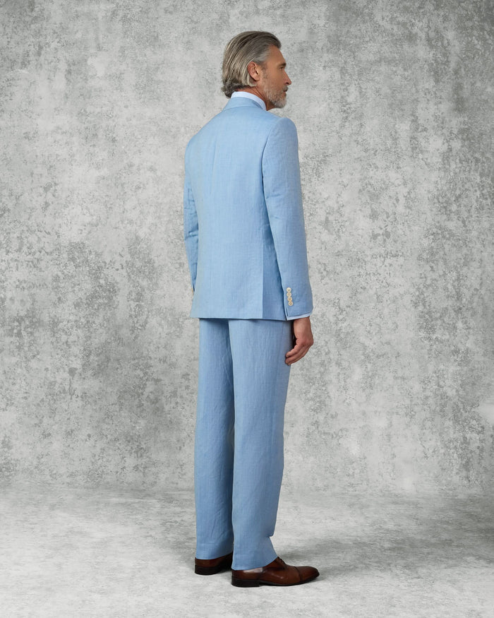 Sullivan Wool & Linen Flecked Suit Light Blue