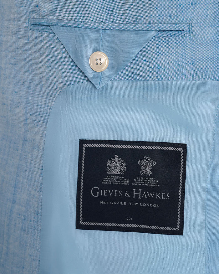 Sullivan Wool & Linen Flecked Suit Light Blue