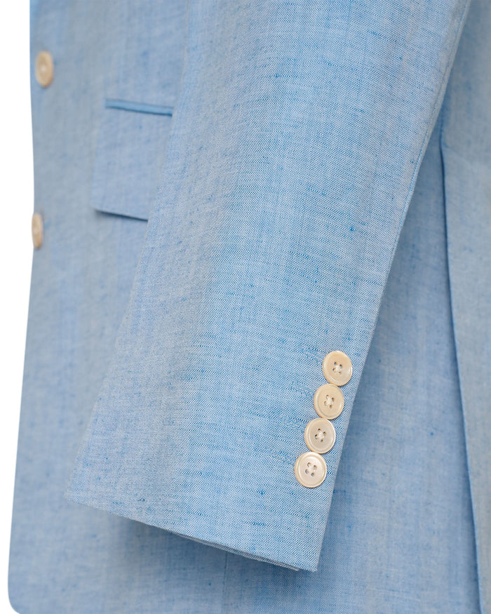 Sullivan Wool & Linen Flecked Suit Light Blue
