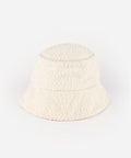 White textured bucket hat on a light gray background #color_white