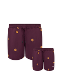Sunflower Print Father & Son Swim Trunks