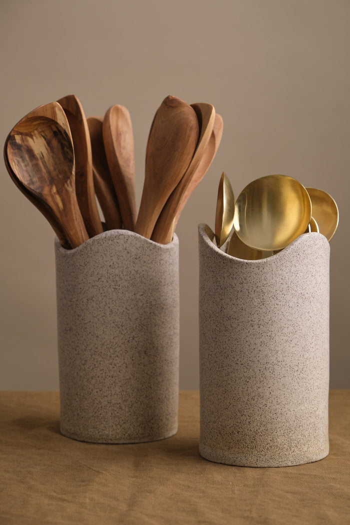 Virginia Sin Home Kitchen Containers Swell Utensil Holder Salt / 7.5" H X 4.5" Dia