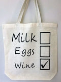 milk eggs wine