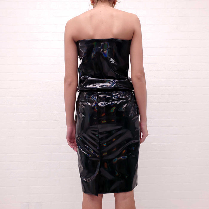 THE ATTICO IRIDESCENT LATEX  DRESS - SIZE 40