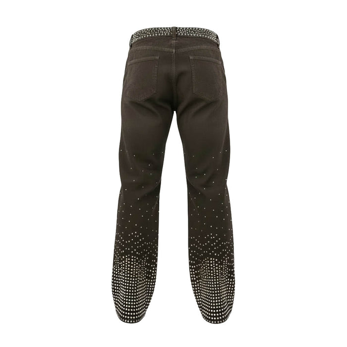 THE ATTICO RHINESTONE-EMBELLISHED JEANS - SIZE 28