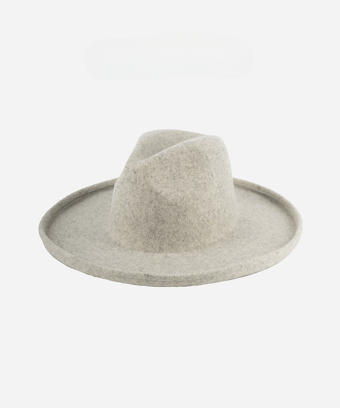 A heather grey colored pencil brim hat on a white background #color_heather grey