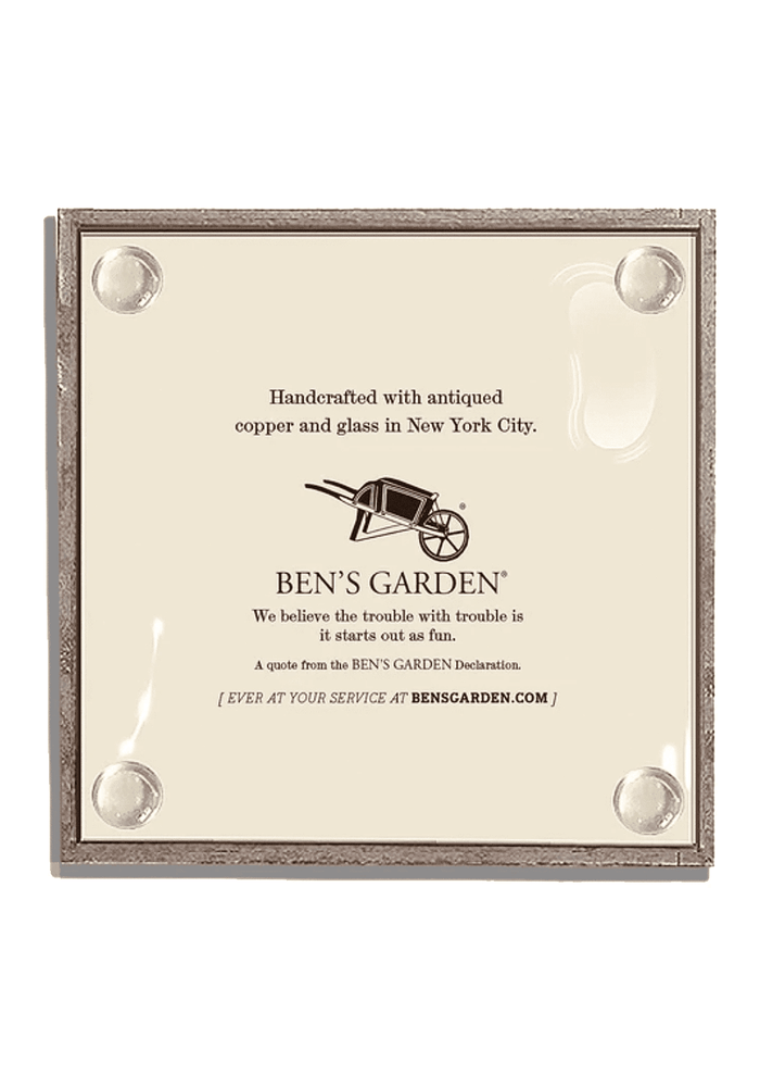 The Road To A Friends House Copper & Glass Coasters, Set of 4 - Ben's Garden
