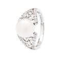 Trinity Knot Pearl and CZ Ring
