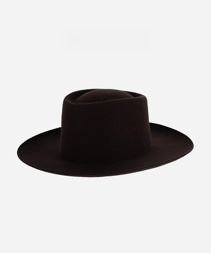 A dark brown gambler hat on a white background #color_dark brown