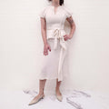 ULLA JOHNSON CREAM WHITE DRESS WITH TIE - SIZE 0