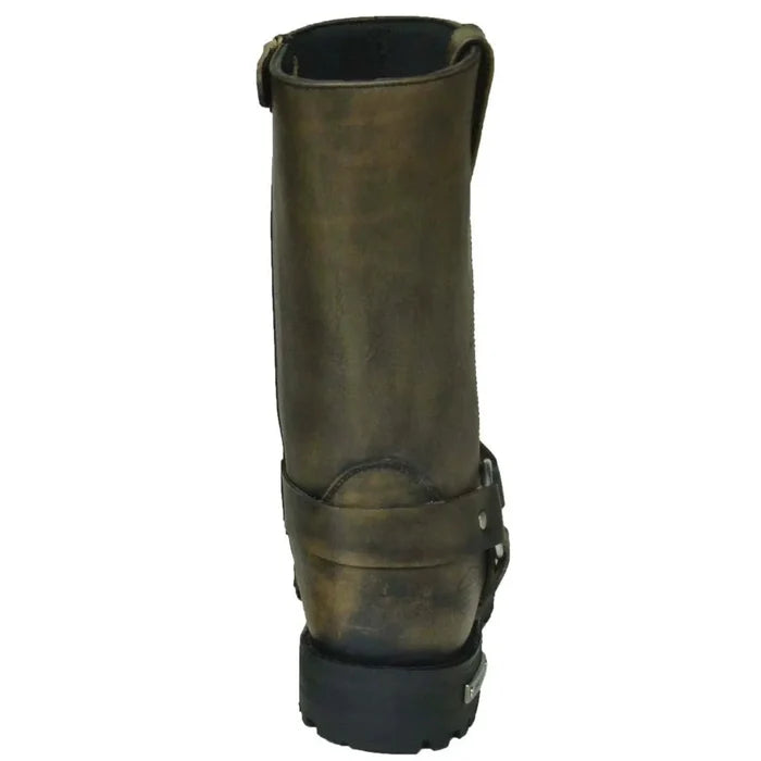 Unik brown harness motorcycle boot alternate side view