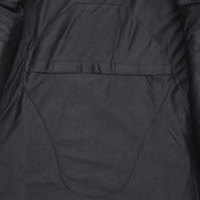 Veloci leather jacket interior back armor pocket detail
