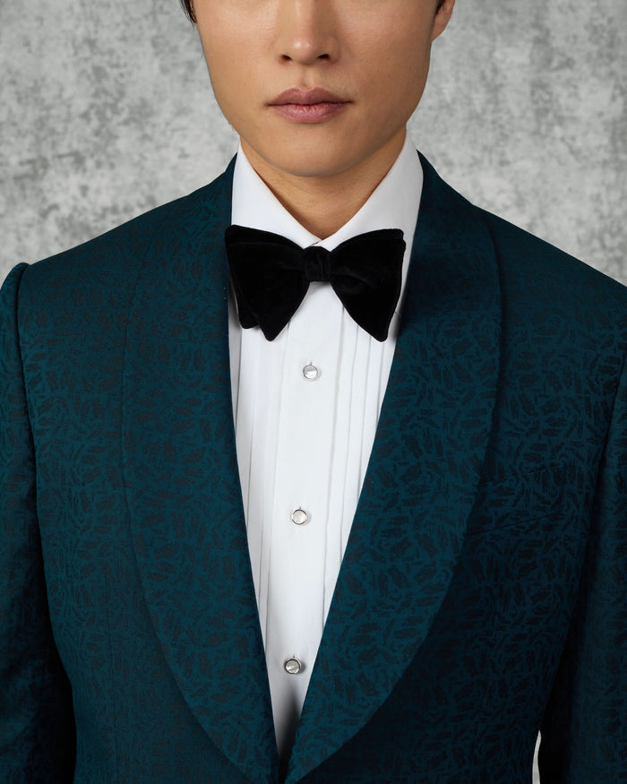 Vincent Wool & Linen Portsmouth Man Jacquard Dress Suit Teal