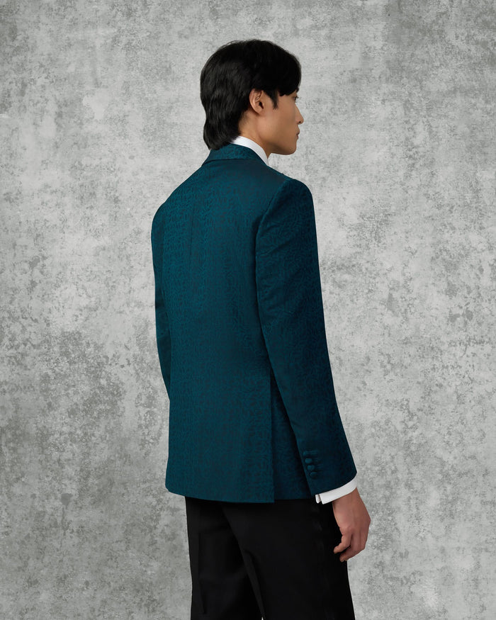 Vincent Wool & Linen Portsmouth Man Jacquard Dress Suit Teal