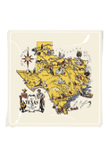 Vintage Texas Illustration Decoupage Glass Tray - Ben's Garden