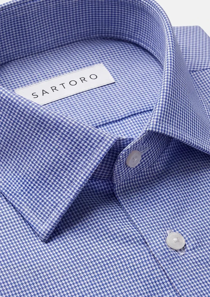 Violet Blue Houndstooth Shirt - SARTORO