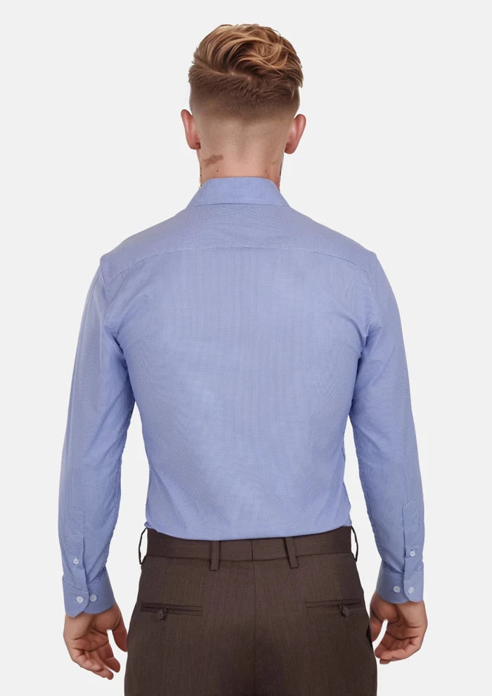 Blue Micro Houndstooth Shirt - SARTORO
