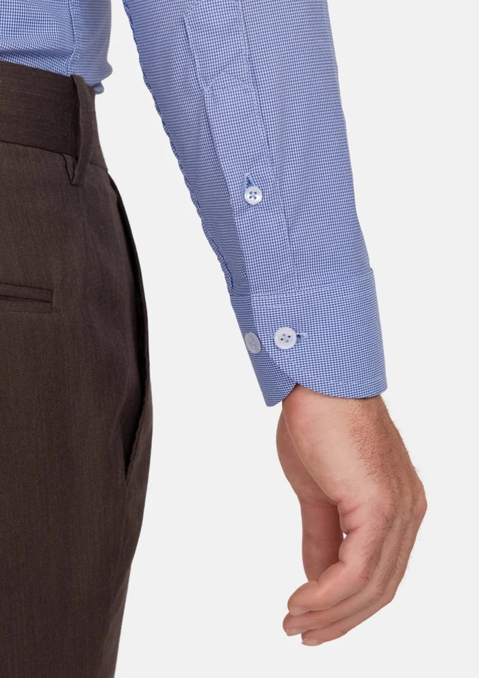 Blue Micro Houndstooth Shirt - SARTORO