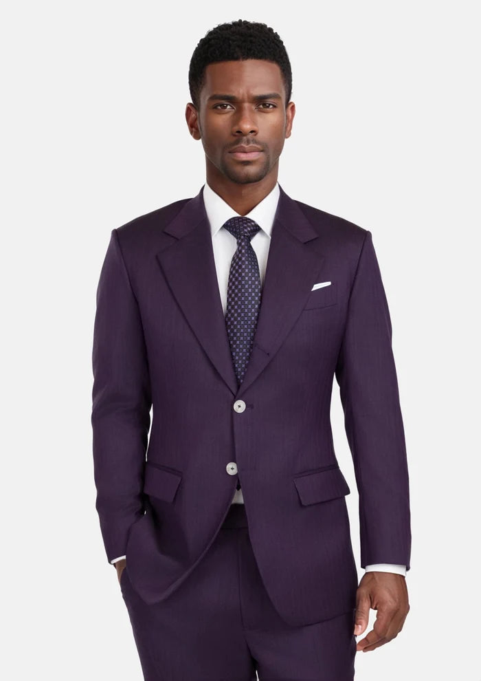 Violet Herringbone Thompson Suit - SARTORO
