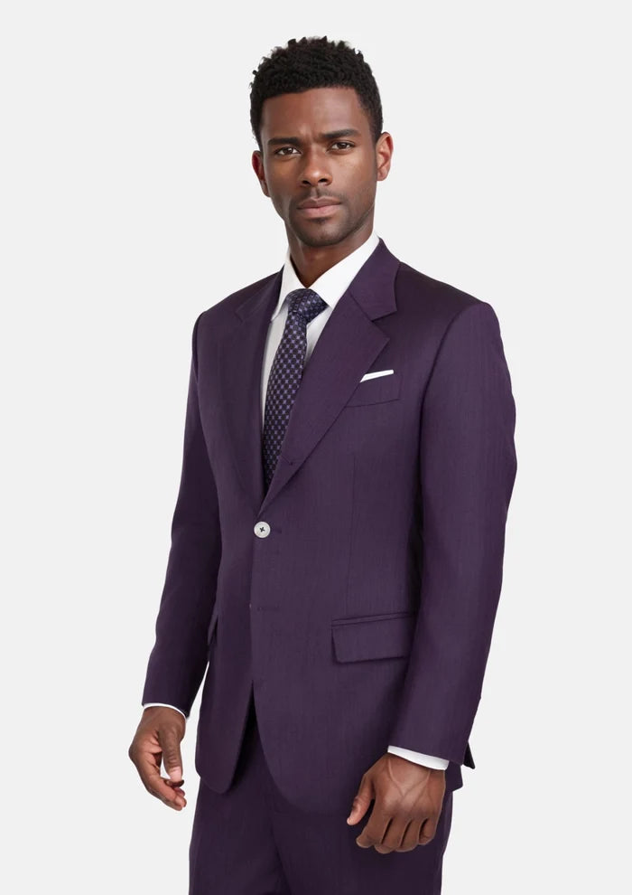 Violet Herringbone Thompson Suit - SARTORO
