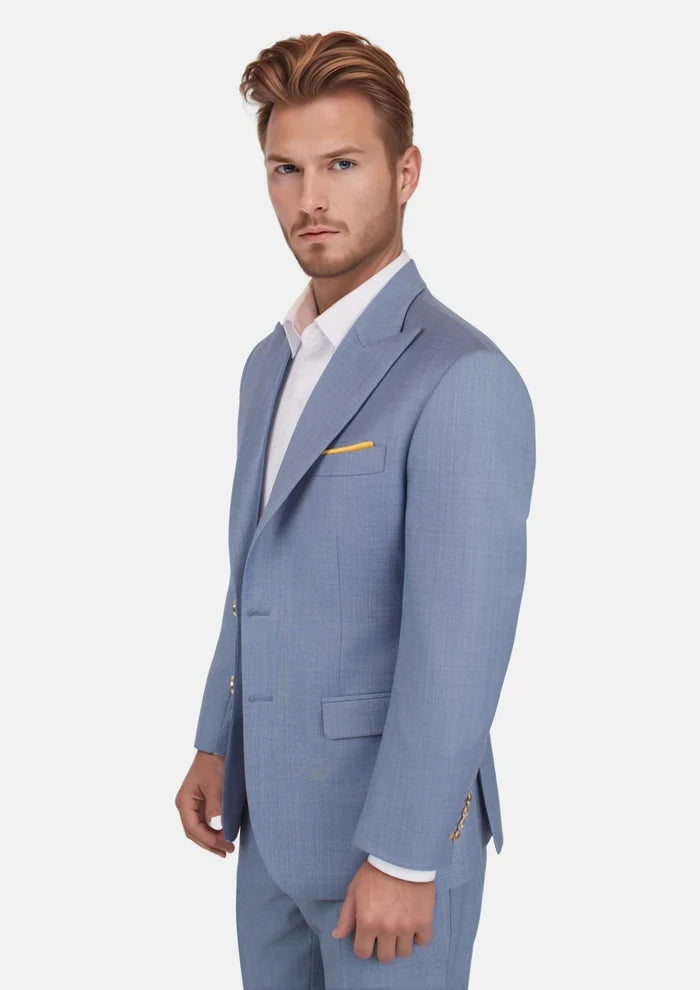 Bryant Vista Blue Sharkskin Suit - SARTORO